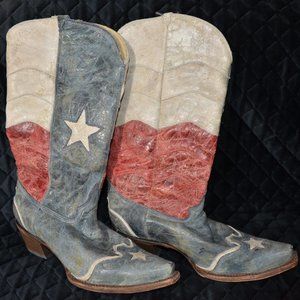 NWT Used Corral Vintage Texas Flag Boots STK A2518